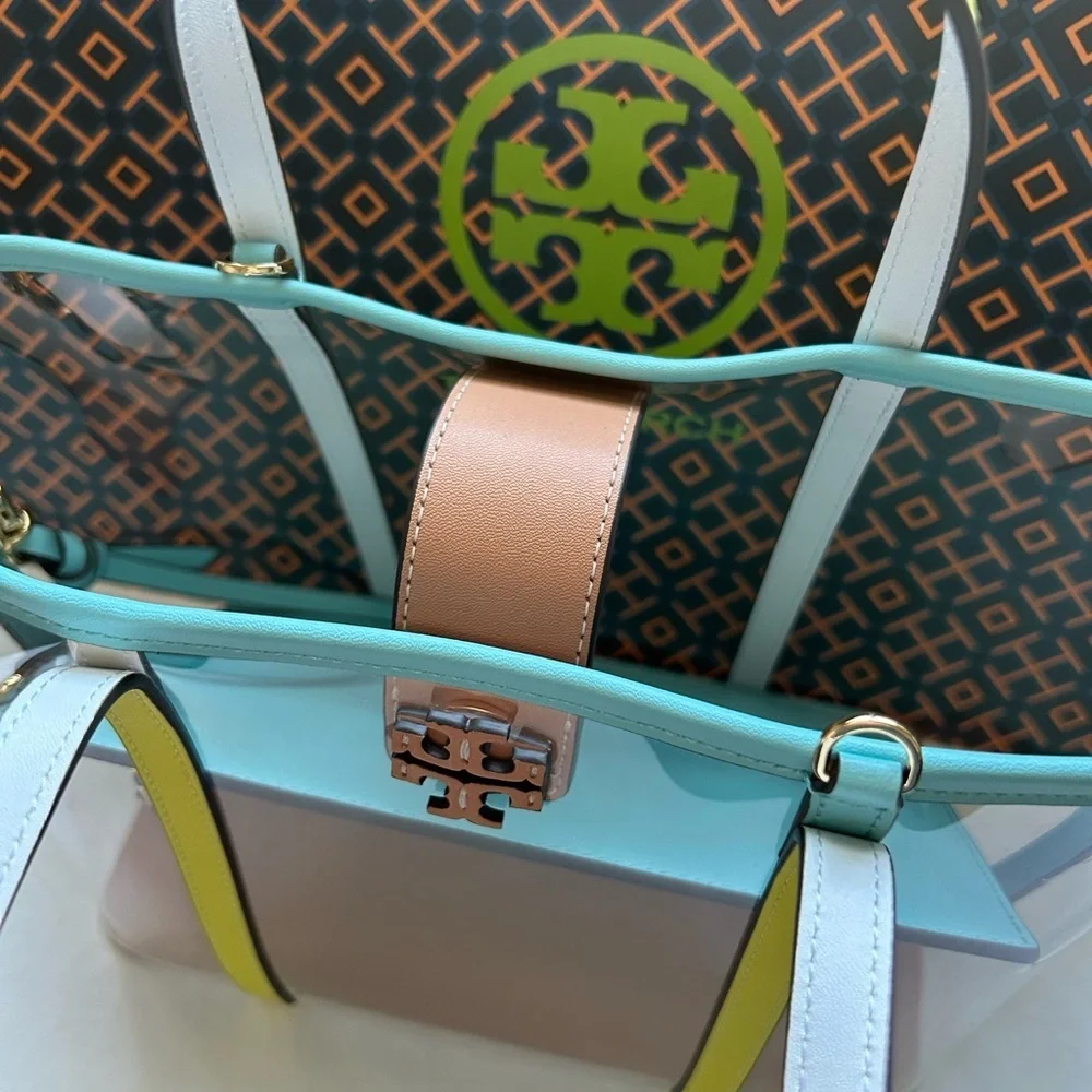 Tory Burch Blake Clear Small Tote Bag Crossbody Bag Clear Multi - Picture 5 of 13